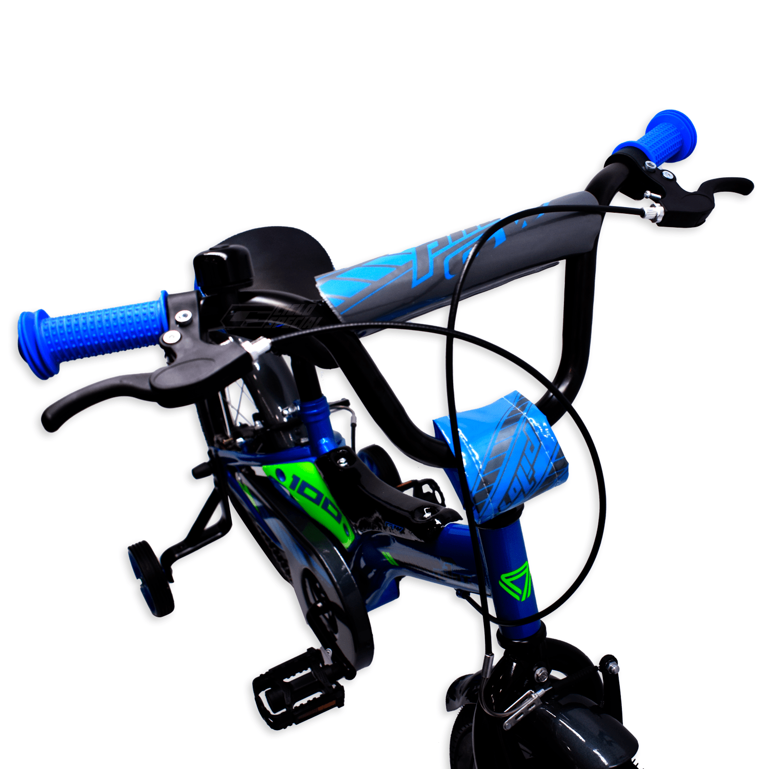 Bicicleta Gw Pilot Rin 16 4 a 7 años Azul Brillante Verde Claro