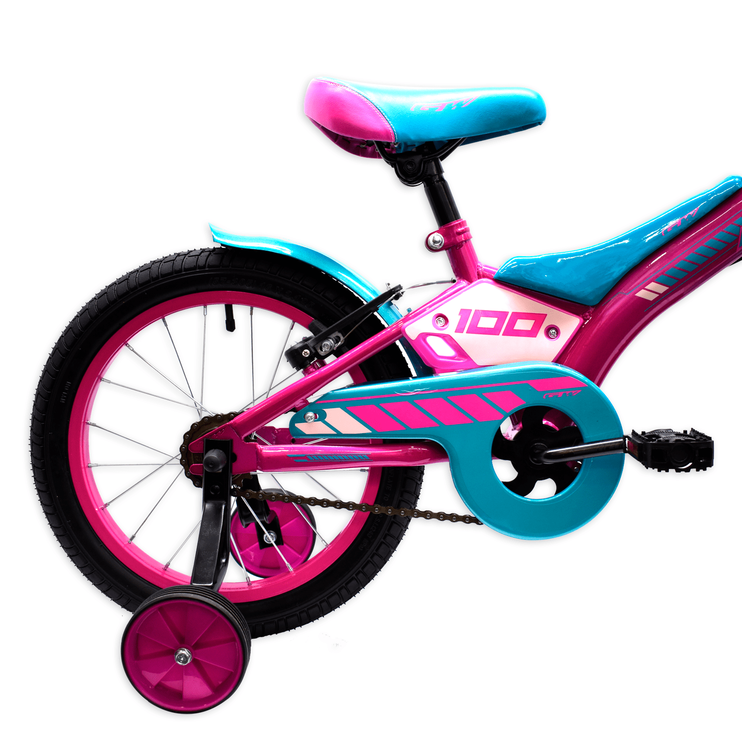 Bicicleta Gw Pilot Rin 16 4 a 7 años Fucsia Brillante Verde Esmeralda