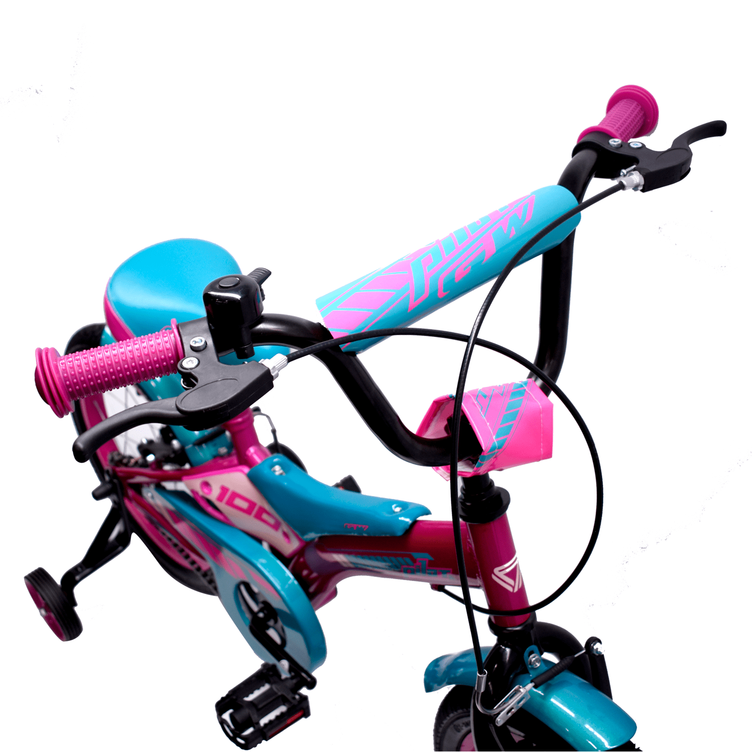 Bicicleta Gw Pilot Rin 16 4 a 7 años Fucsia Brillante Verde Esmeralda