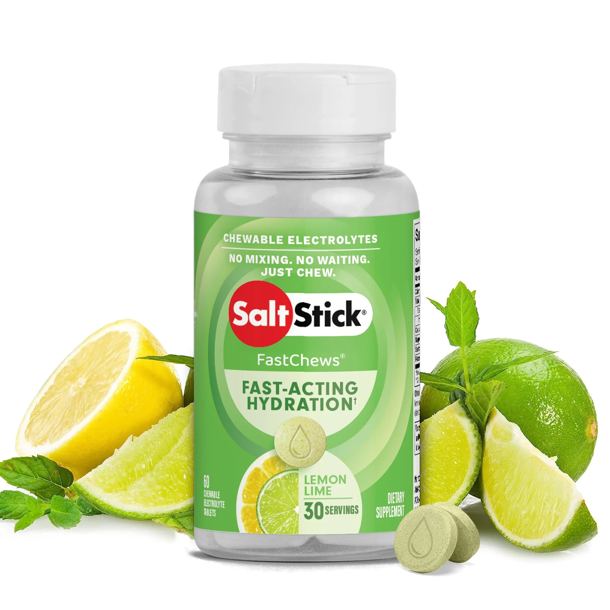 Pastillas de Sal Masticables - 60 pastillas (Lima Limón)