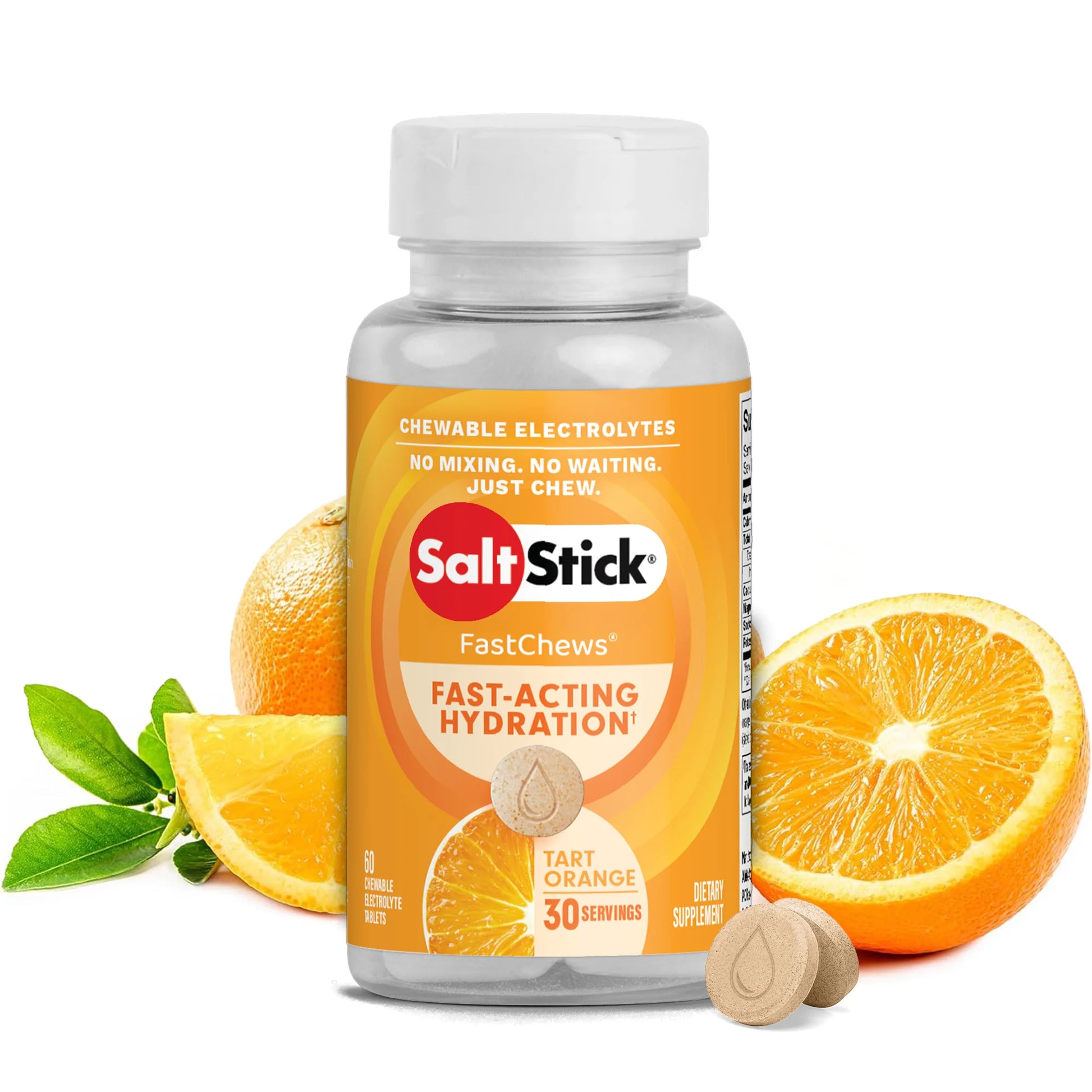 Pastillas de Sal Masticables - 60 pastillas (Naranja)