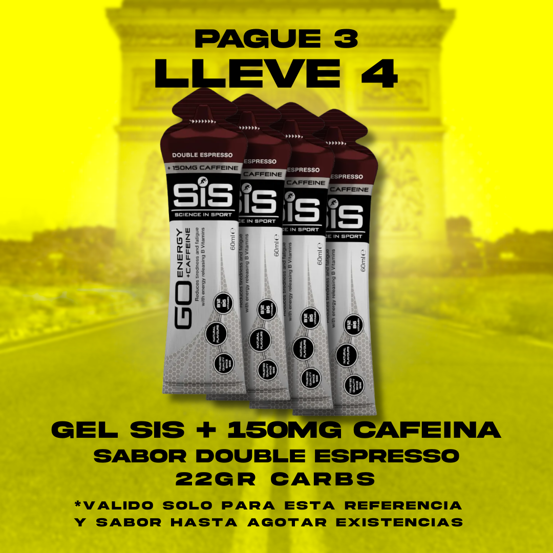 (PAQUETE 3X4) GEL SIS 150MG CAFEINA DOUBLE ESPRESSO PAQUETE