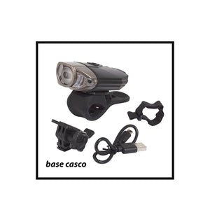 Luz Linterna Delantera Para Bicicleta Casco Recargable Batería 300Lumens