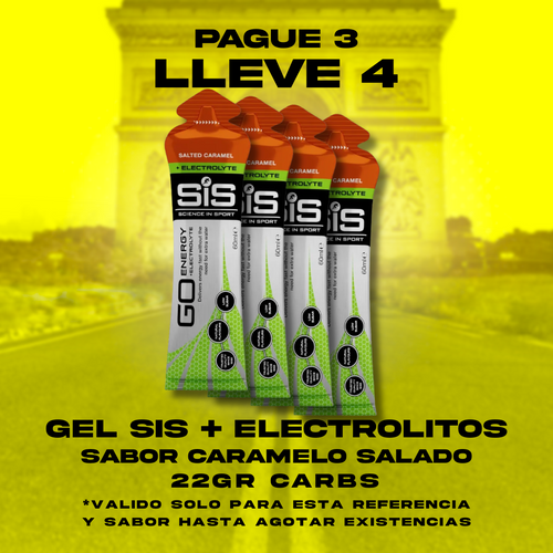 (PAQUETE 3X4) Gel Energético Sis Go Energy Electrolitos Ciclismo Mtb Ruta 60ml Caramelo
