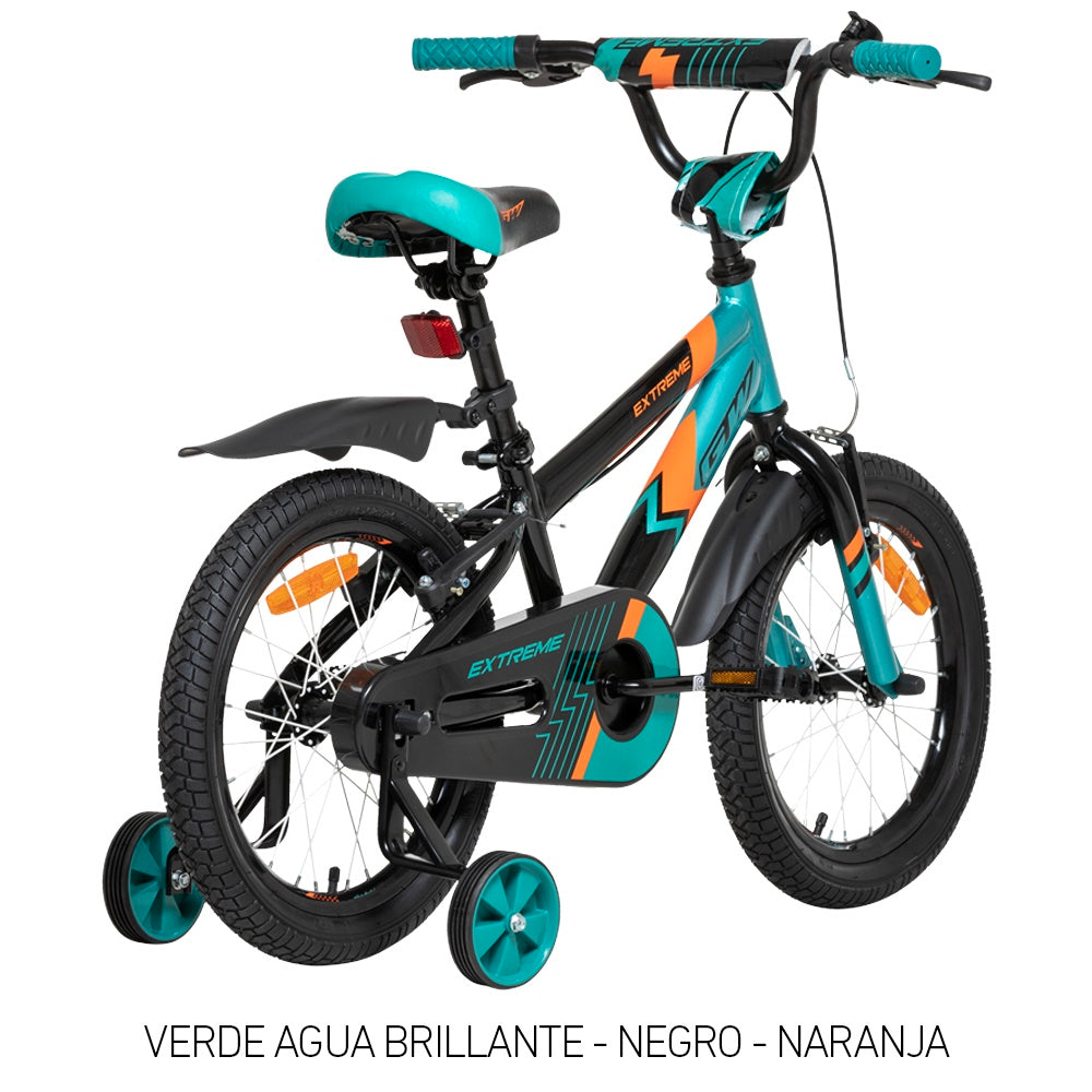Bicicleta Infantil Gw Extreme Rin 16 Acero Ruedas Auxiliares 4 a 7 Años Esme