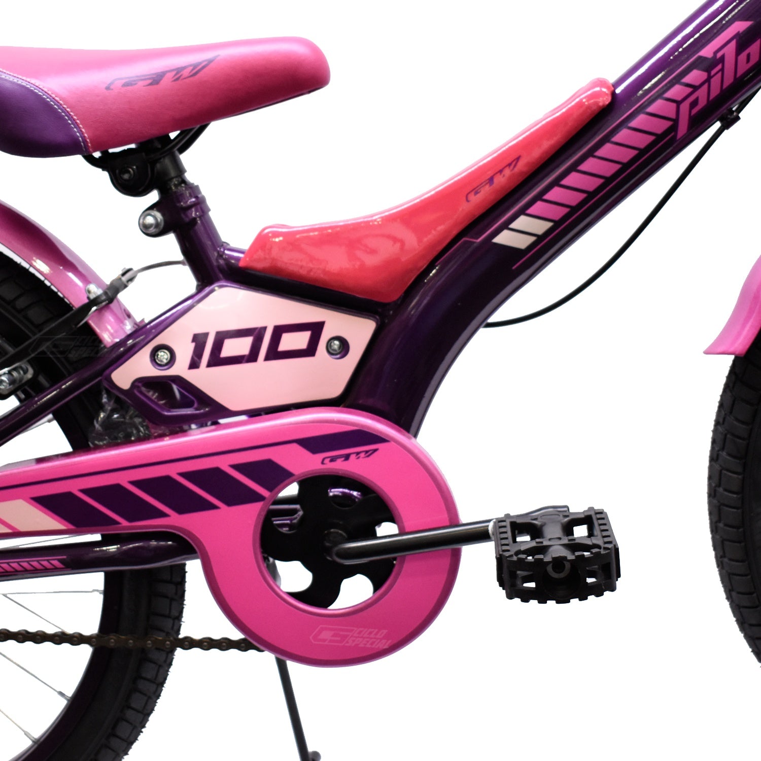 Bicicleta Infantil Gw Pilot Rin 20 Acero Niños 7 a 12 años Morado Rosado