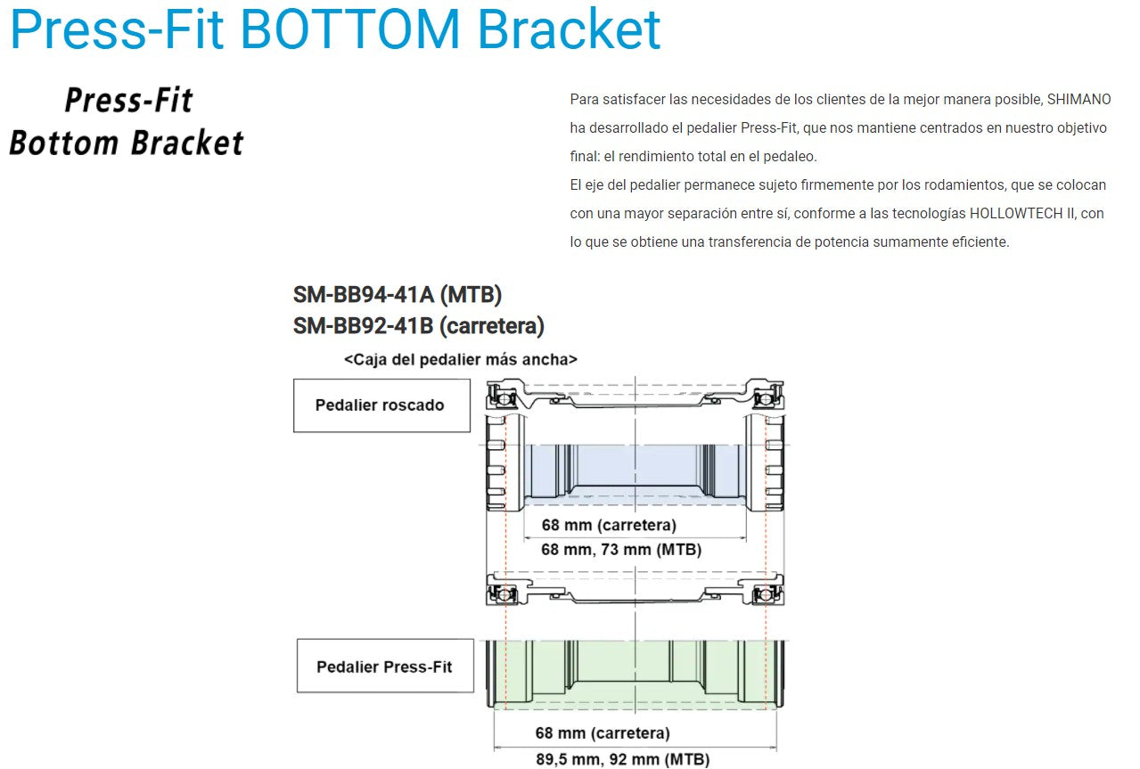 Eje De Centro Sm-Bb71-41a Bottom Bracket Ciclismo Mtb