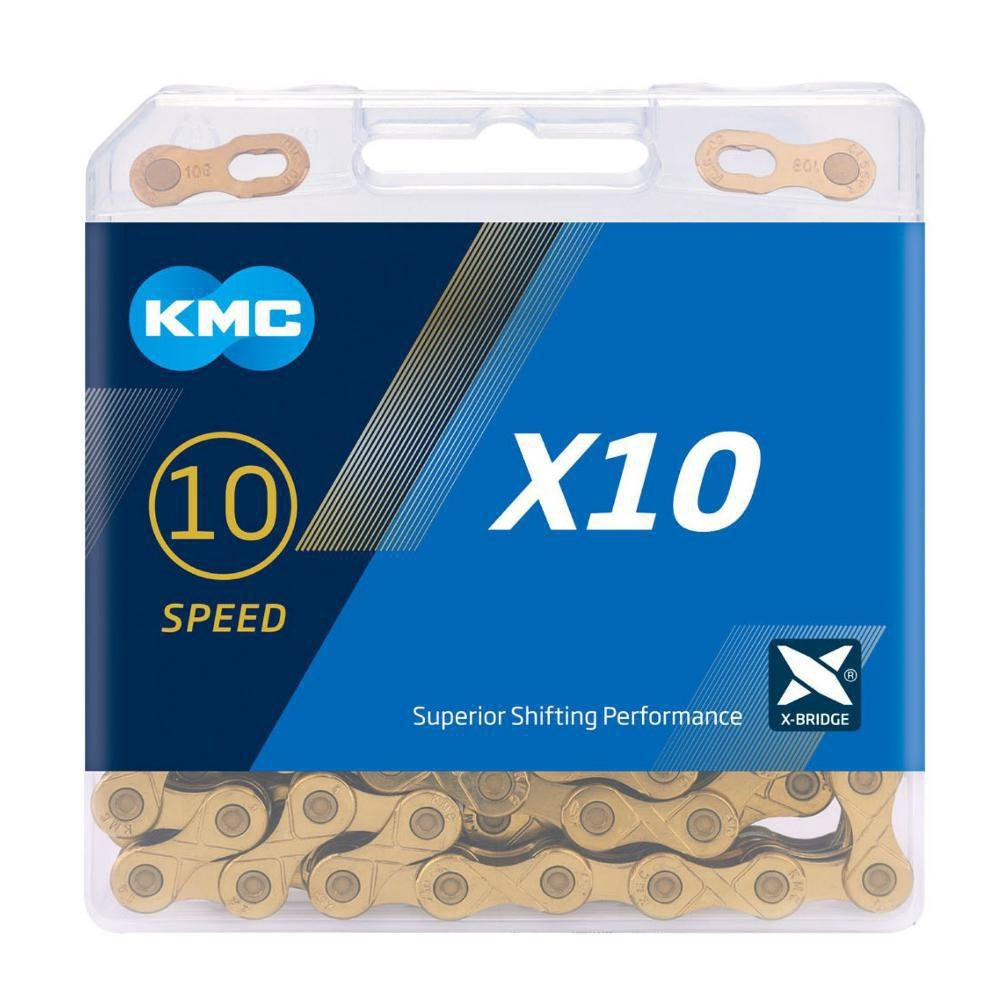 Cadenilla Kmc 10vel Oro Bicicletas Mtb Urbanas 116 Links