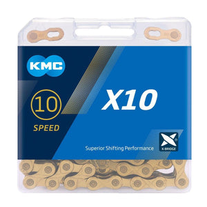 Cadenilla Kmc 10vel Oro Bicicletas Mtb Urbanas 116 Links