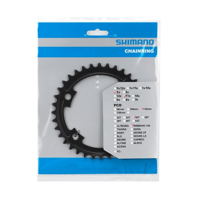 Plato Coronilla Shimano 105 R7000 11V 36T Dientes Ciclismo Ruta