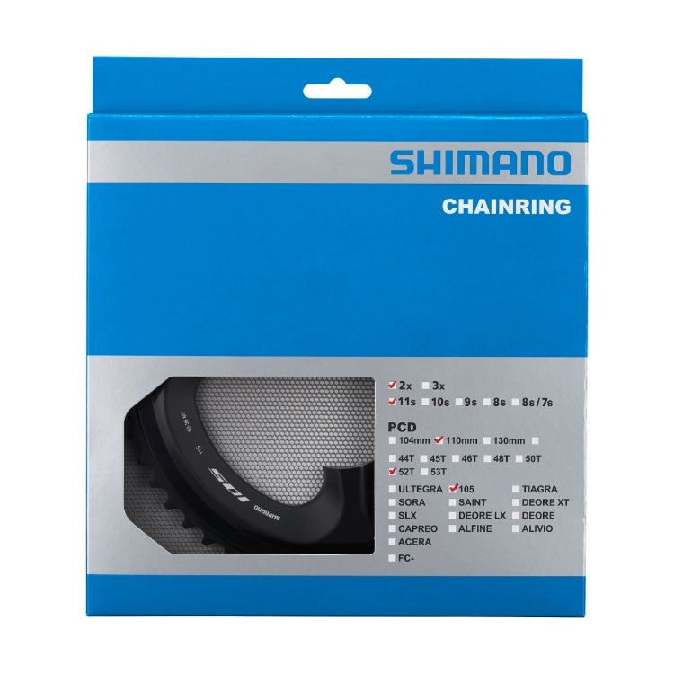 Plato Coronilla Shimano 105 R7000 11V 52T Dientes Ciclismo Ruta