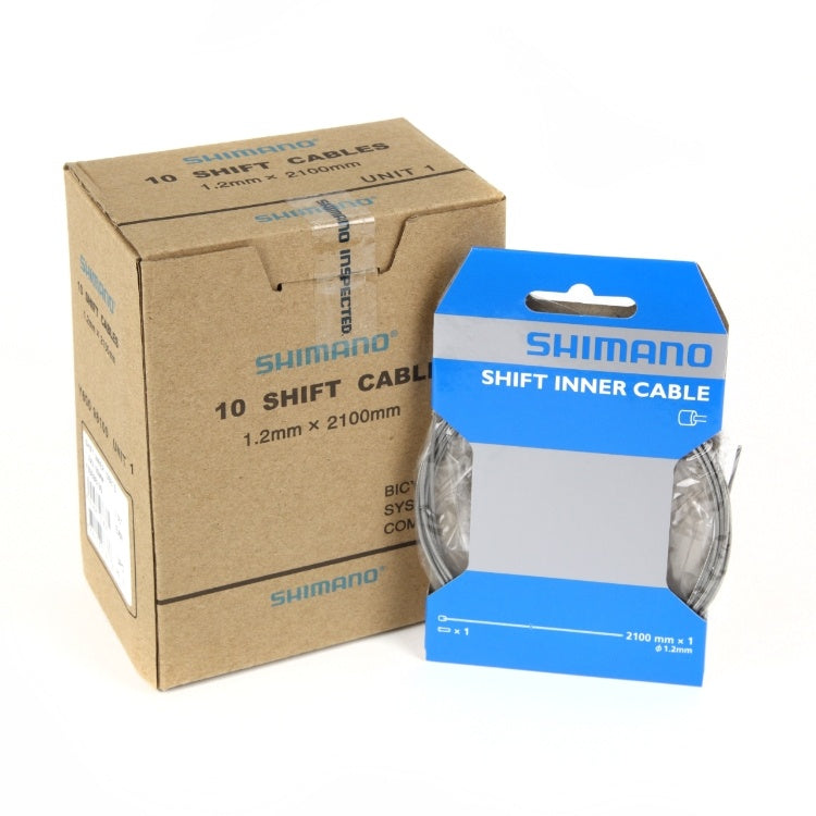 Caja x10 Unidades Cable De Cambios Shimano Acero Ciclismo Mtb Ruta 1.2x2100 mm