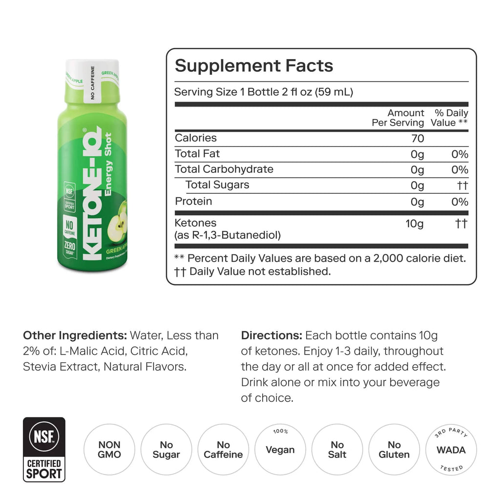 CS NUT KETONE- IQ ENERGY SHOT GREEN APPLE
