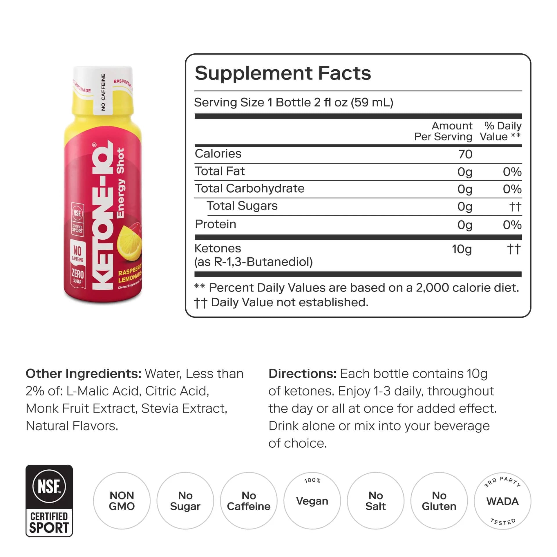CS NUT KETONE- IQ ENERGY SHOT RASPBERRY LEMONADE