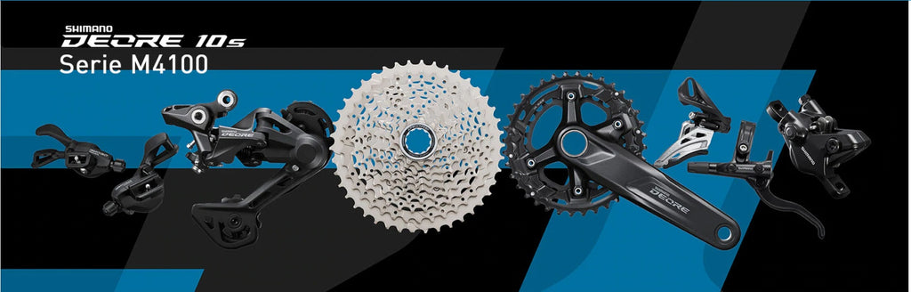 Grupo Shimano Deore M4100 2x10 38-28T Biela 175mm Ciclismo Mtb