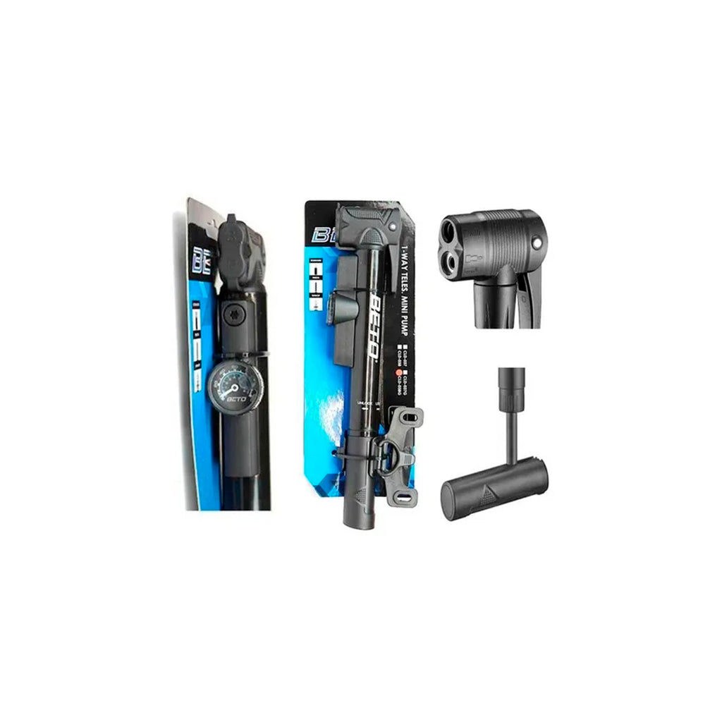 Inflador Mini Bomba Aire Bicicleta Beto Cld-038g 120psi Con Manómetro