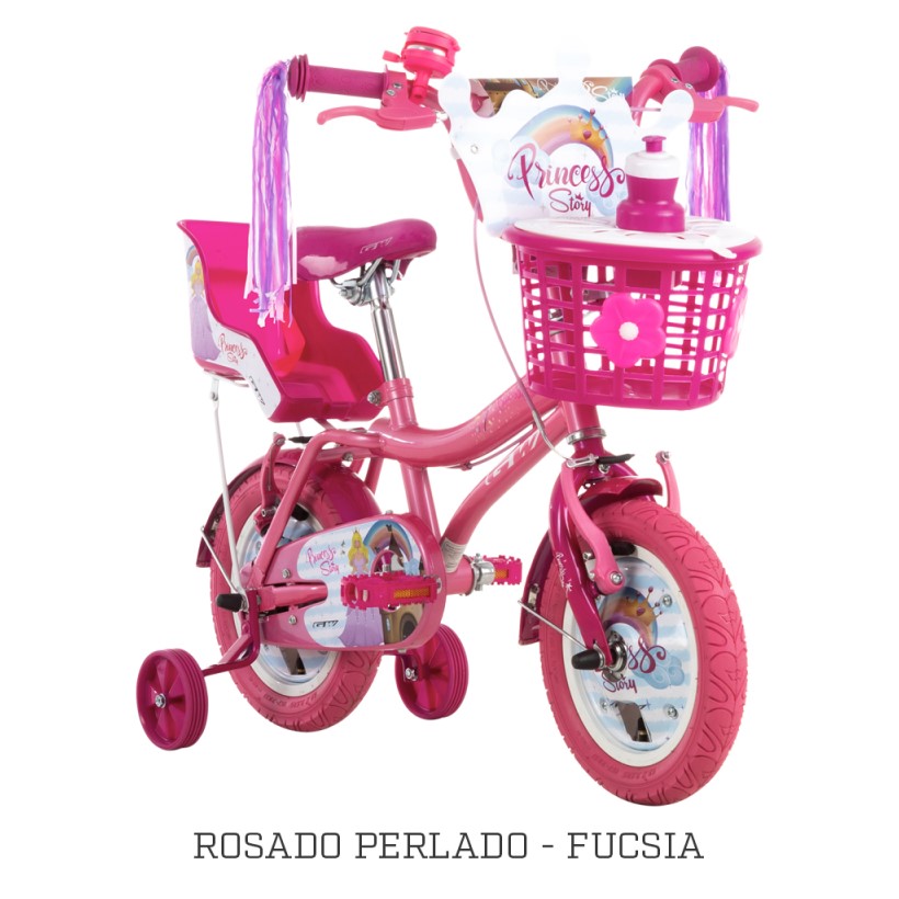Bicicleta Infantil Gw Princess Rin 12 Niña Acero 2 a 5 años Rosada