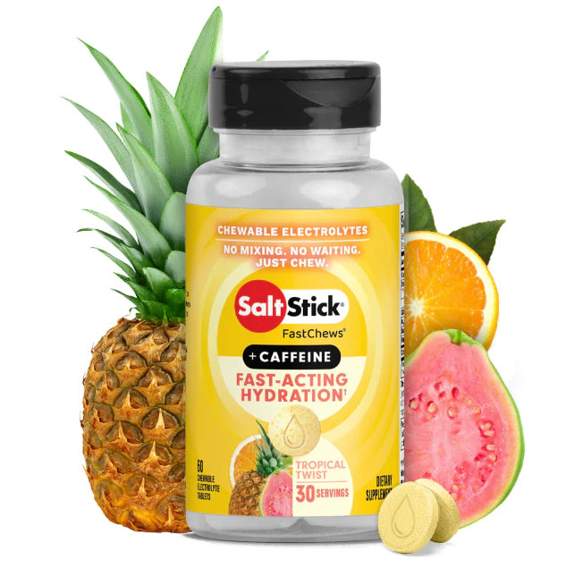 Pastillas de Sal Masticables + Cafeína - 60 pastillas (Tropical Twist)