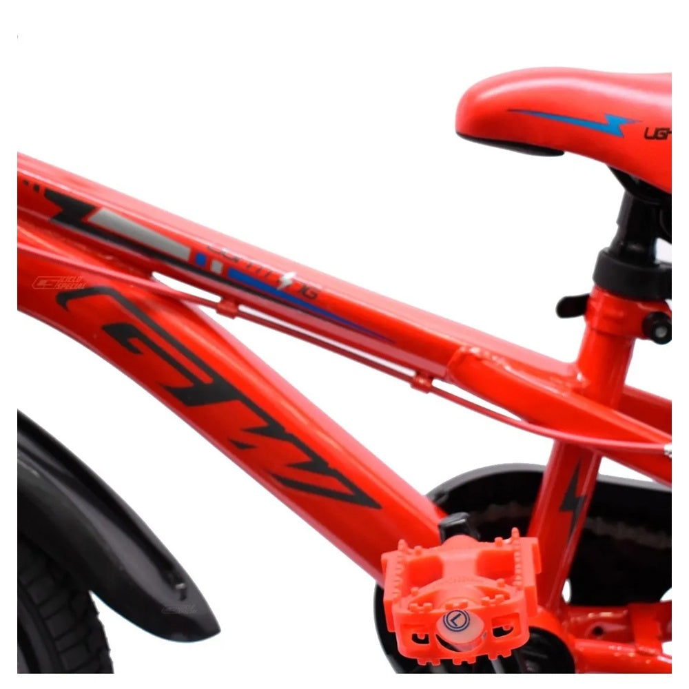 Bicicleta Infantil Gw Lighting Rin 16 Acero Ruedas Auxiliares 4 a 7 Años Rojo