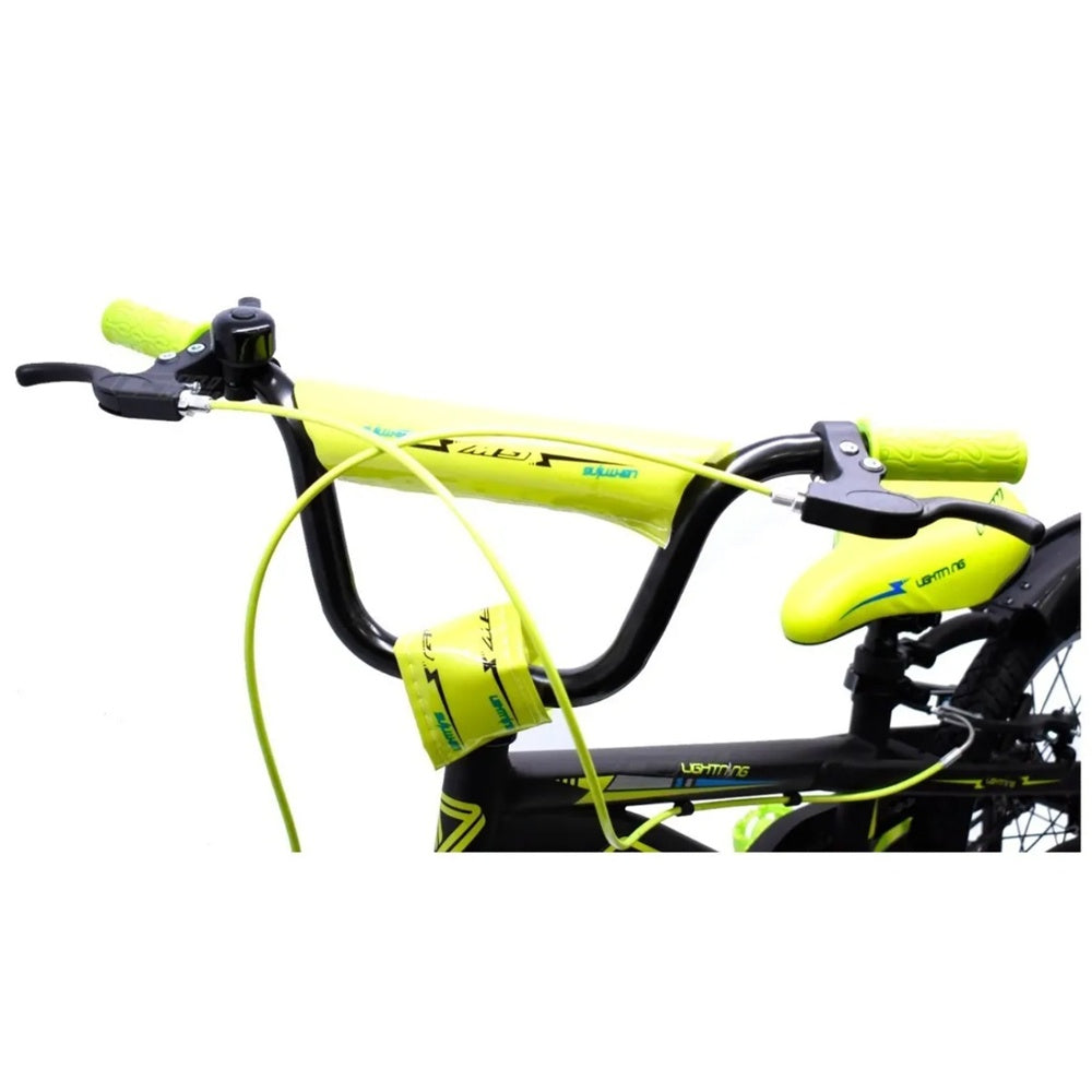 Bicicleta Infantil Gw Lighting Rin 16 Acero Ruedas Auxiliares 4 a 7 Años Negra