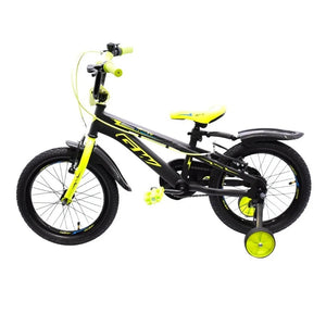 Bicicleta Infantil Gw Lighting Rin 16 Acero Ruedas Auxiliares 4 a 7 Años Negra