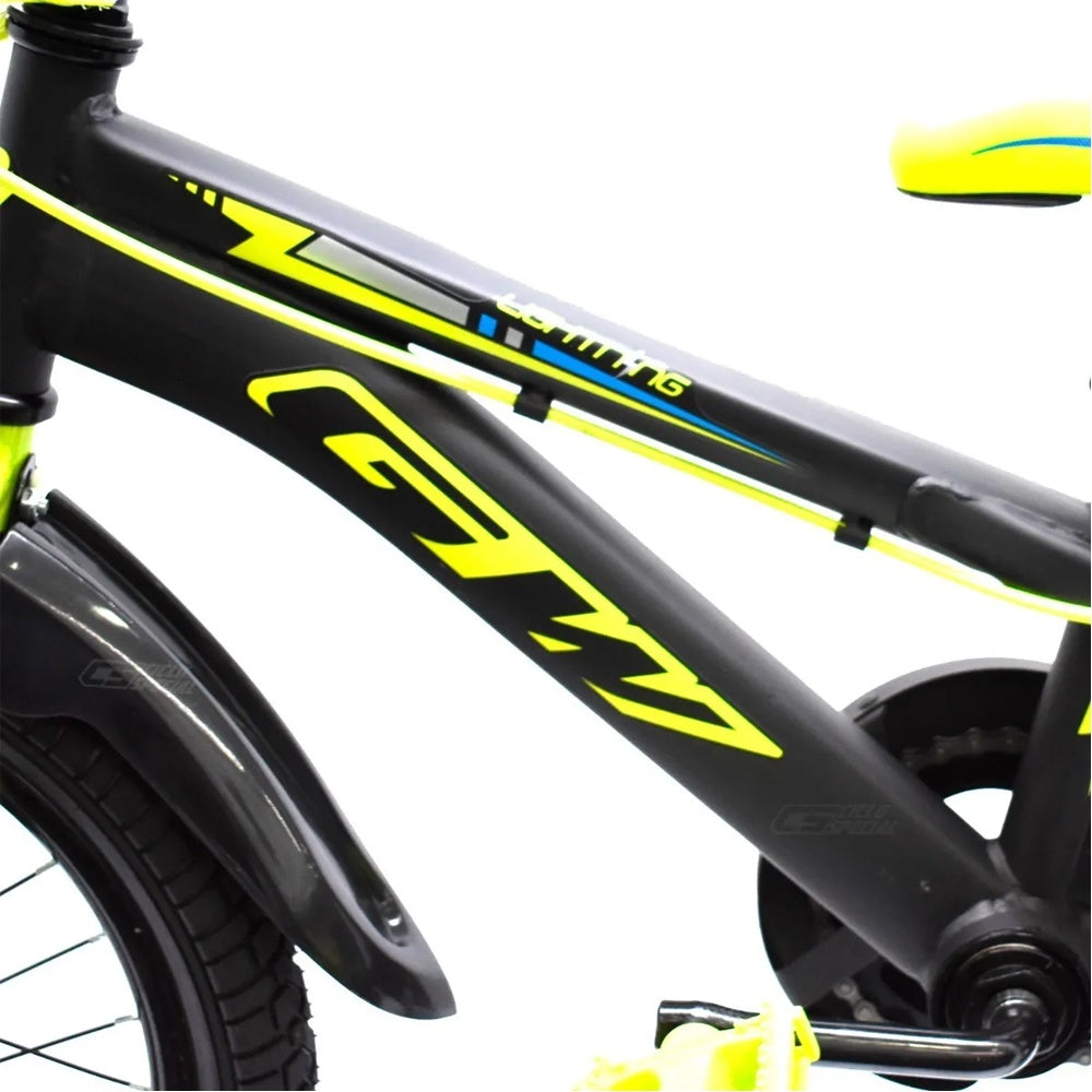 Bicicleta Infantil Gw Lighting Rin 16 Acero Ruedas Auxiliares 4 a 7 Años Negra