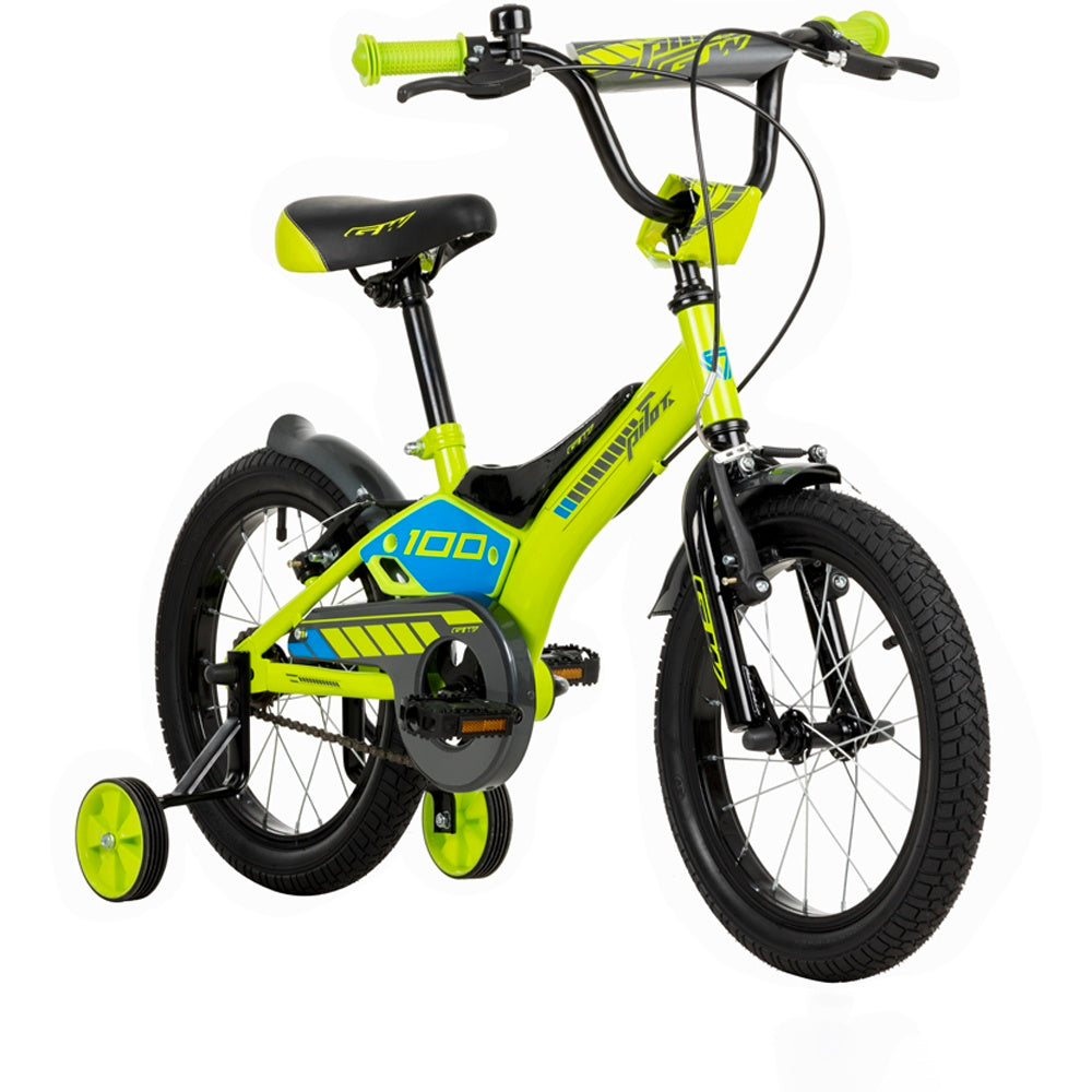 Bicicleta Gw Pilot Rin 16 4 a 7 años Verde Manzana Neon Azul