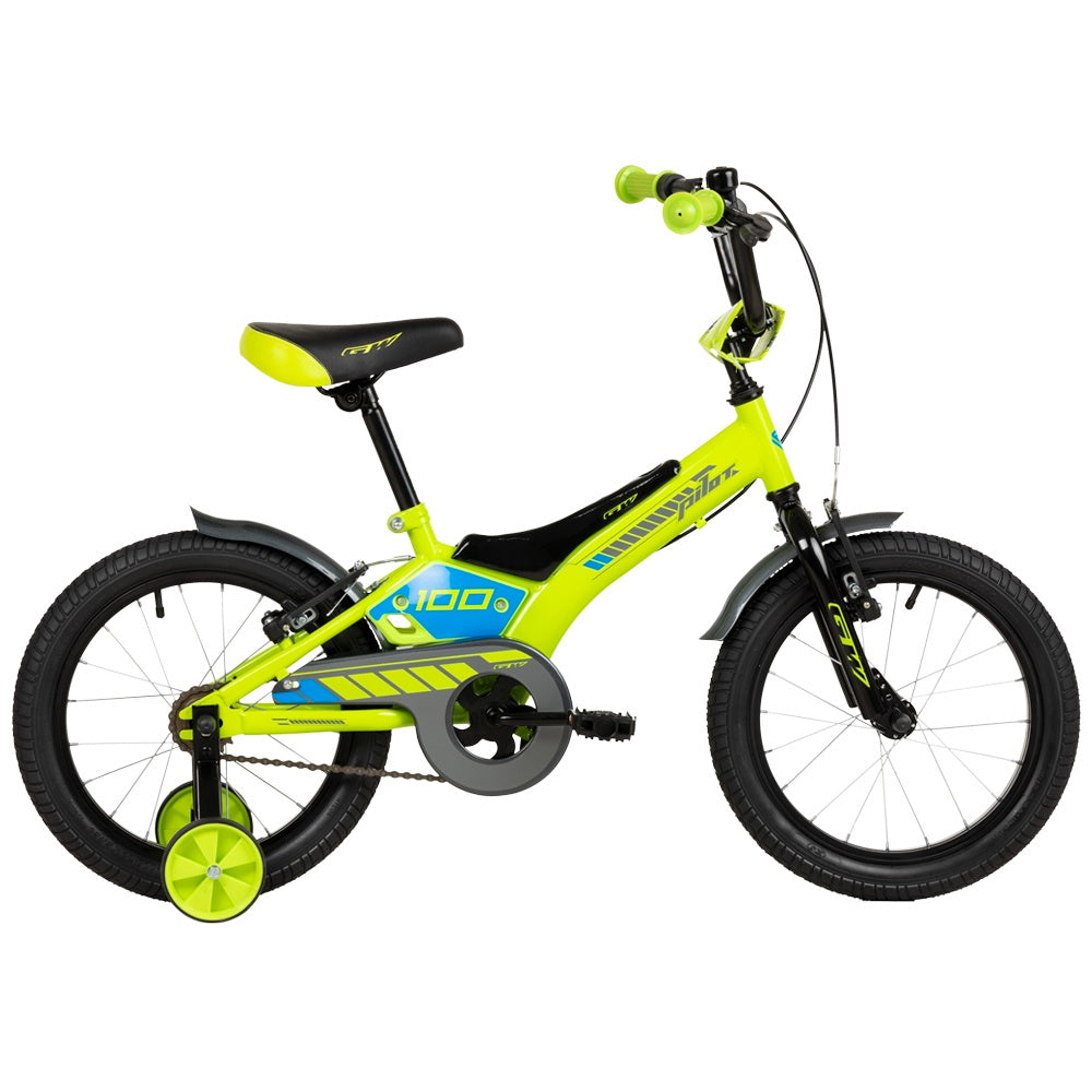 Bicicleta Gw Pilot Rin 16 4 a 7 años Verde Manzana Neon Azul