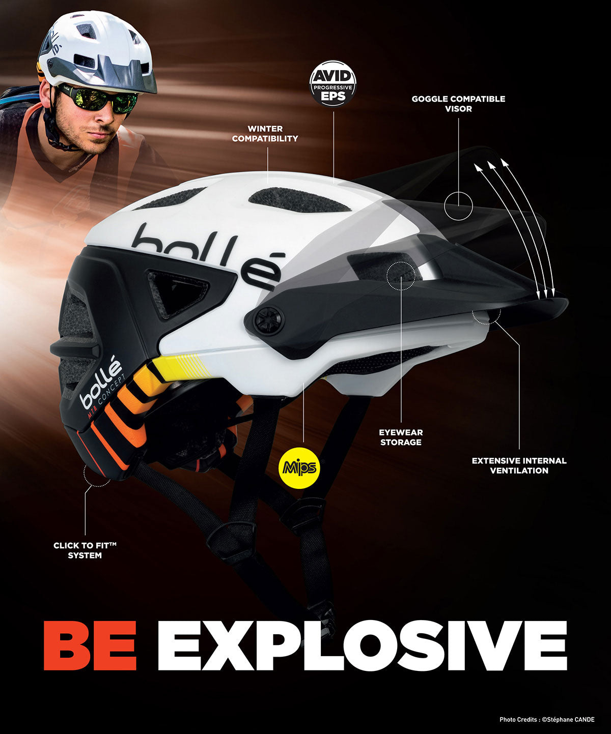 Casco Ciclismo De Montaña Bolle Trackdown mips Blanco Negro M 52-55cm