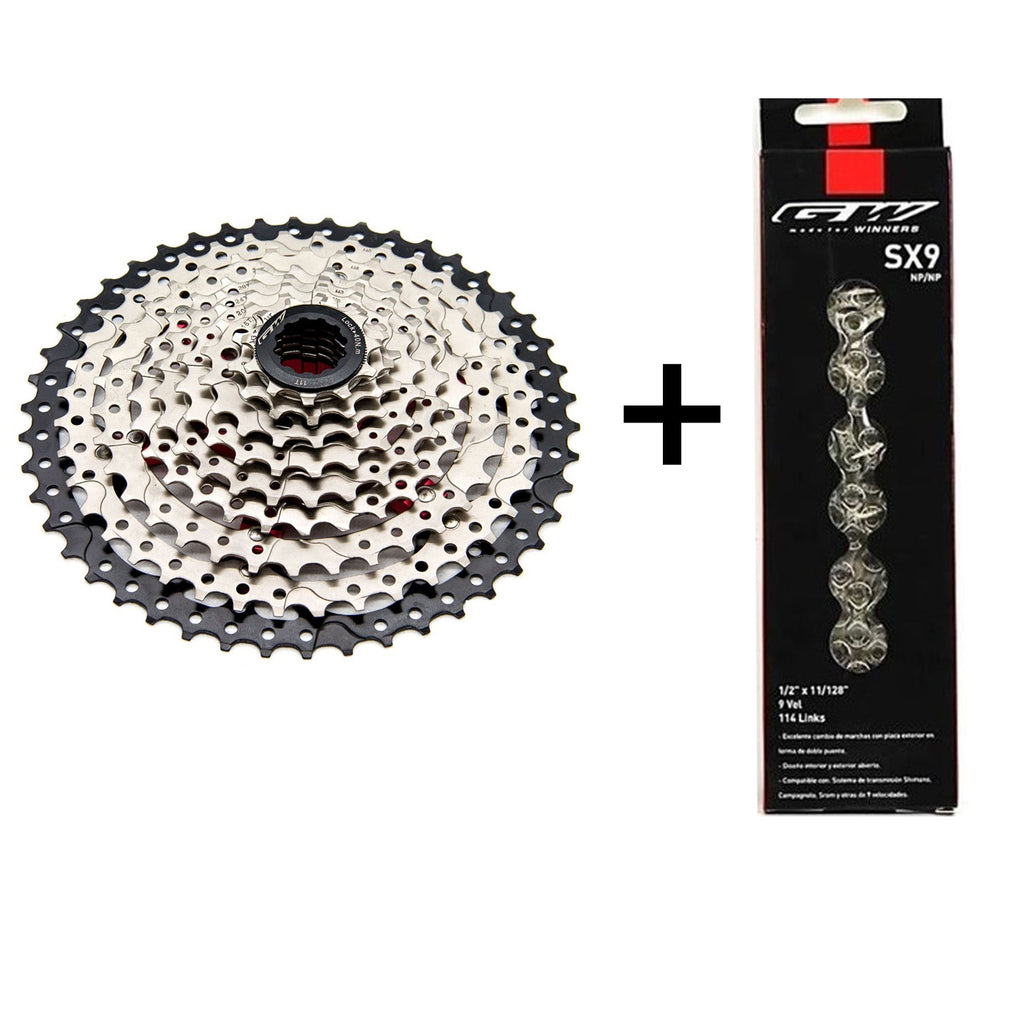 Combo Pacha Cassette Gw 9vel 11-46 +Cadenilla Shimano 9Vel Mtb Montaña