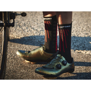 Compressport Medias de Compresión - Aero - negro/rojo