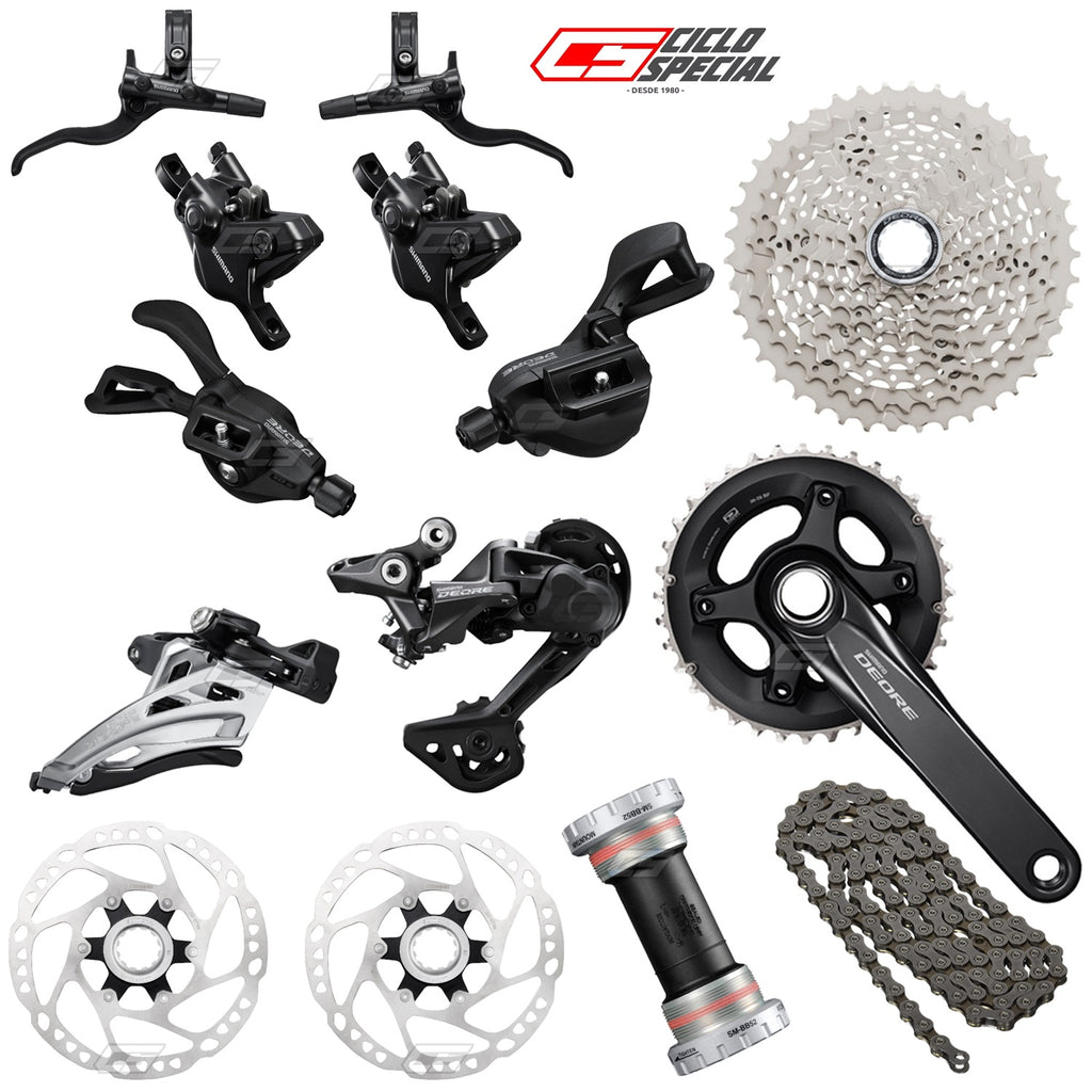 Grupo Shimano Deore M4100 2x10 38-28T Biela 175mm Ciclismo Mtb