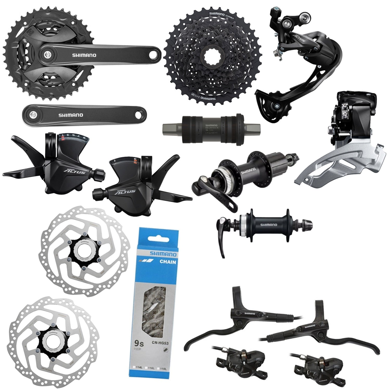 Grupo Shimano Altus Hidráulico 9vel Triplato 40/30/22 Mtb Economico