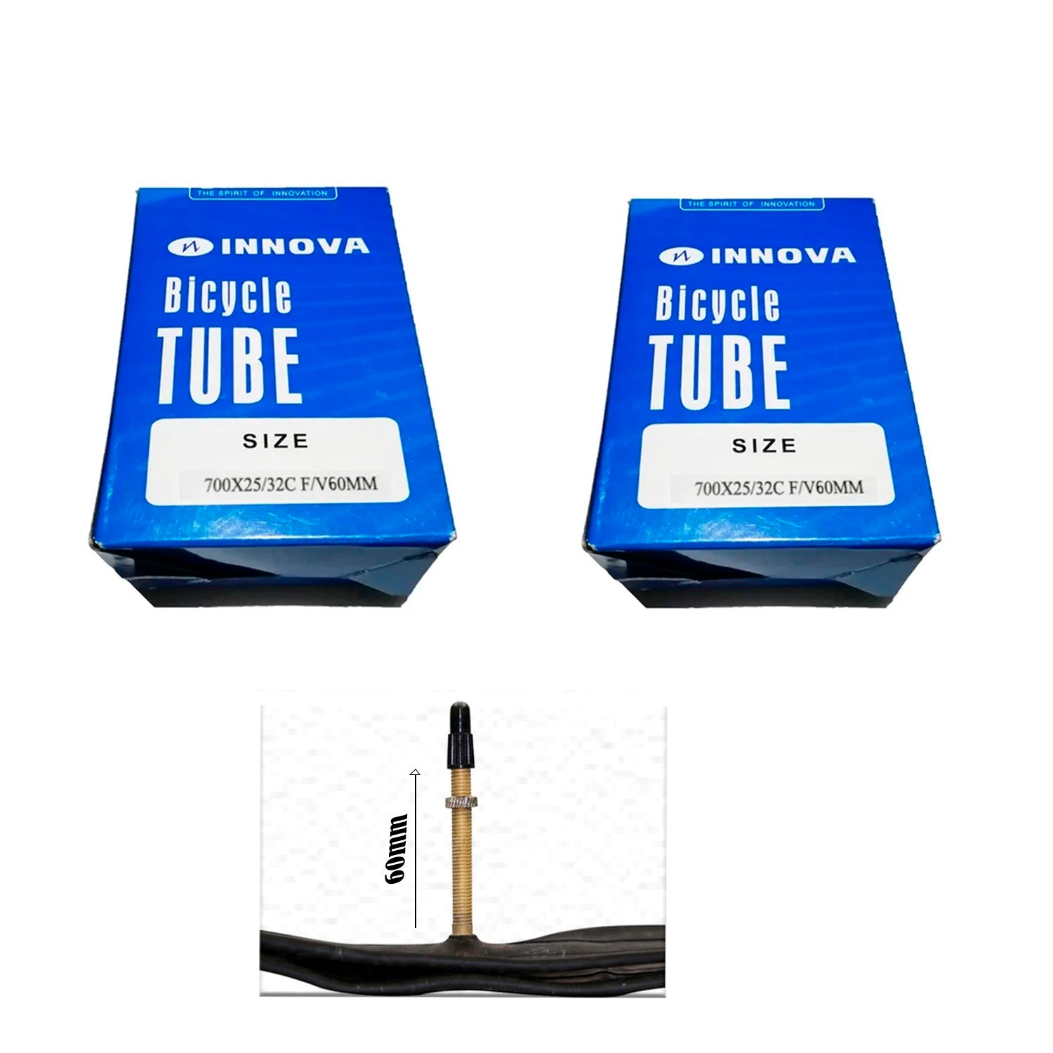 Neumatico x2 Unidades Innova Tube 700x25/32C Valvula 60mm Ciclismo Ruta Gravel