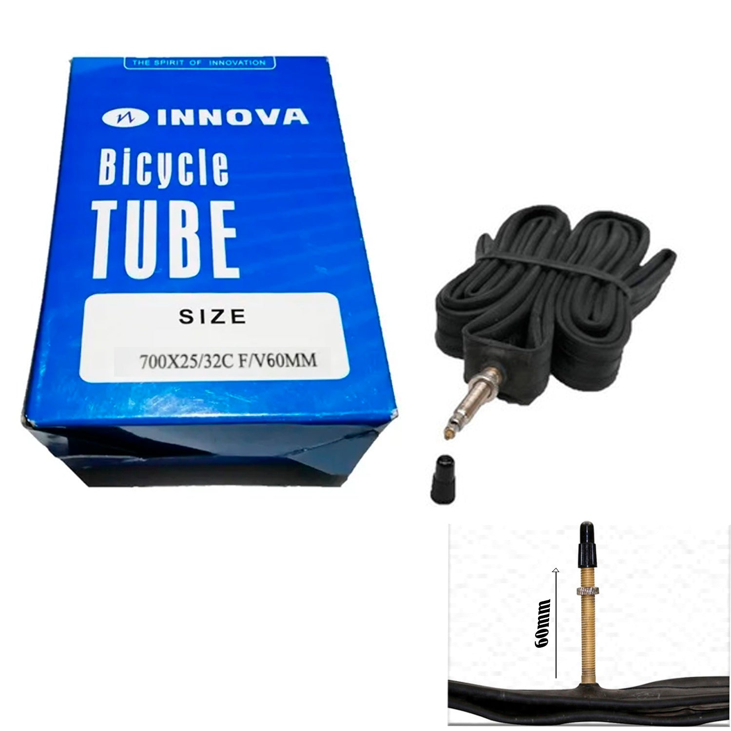 Neumatico x2 Unidades Innova Tube 700x25/32C Valvula 60mm Ciclismo Ruta Gravel